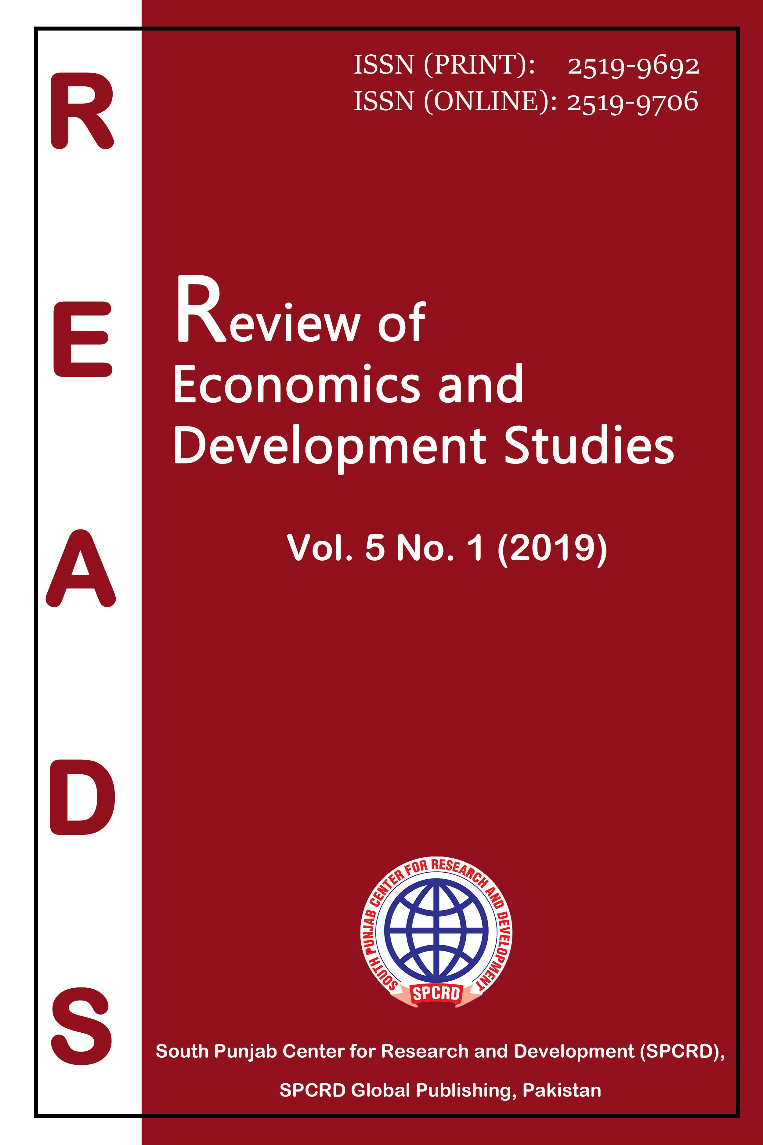 					View Vol. 5 No. 1 (2019): Review of Economics and Development Studies (READS)
				